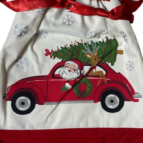 NWT Jingles & Joy Christmas Holiday Fabric Drawstring Gift Sack - Picture 6 of 6